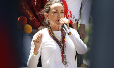 Fotografía de la líder opositora venezolana María Corina Machado. EFE/ Ronald Peña R.